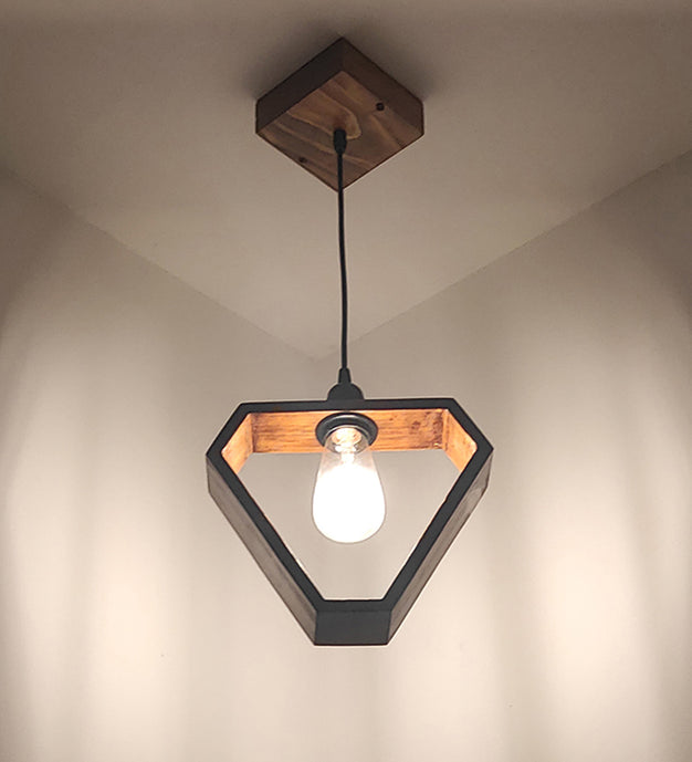 Clark Brown Wooden Single Hanging Lamp-ArtyCraftz.com