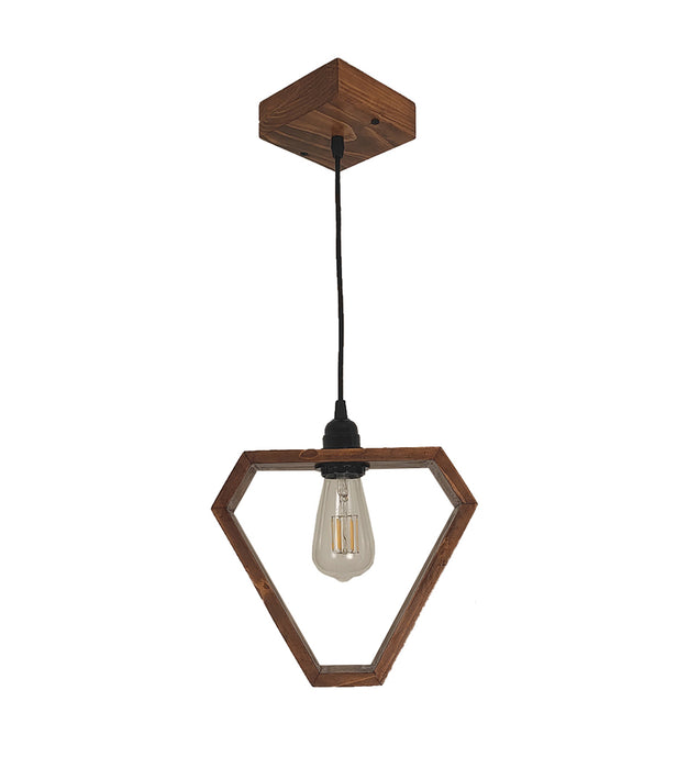 Clark Brown Wooden Single Hanging Lamp-ArtyCraftz.com