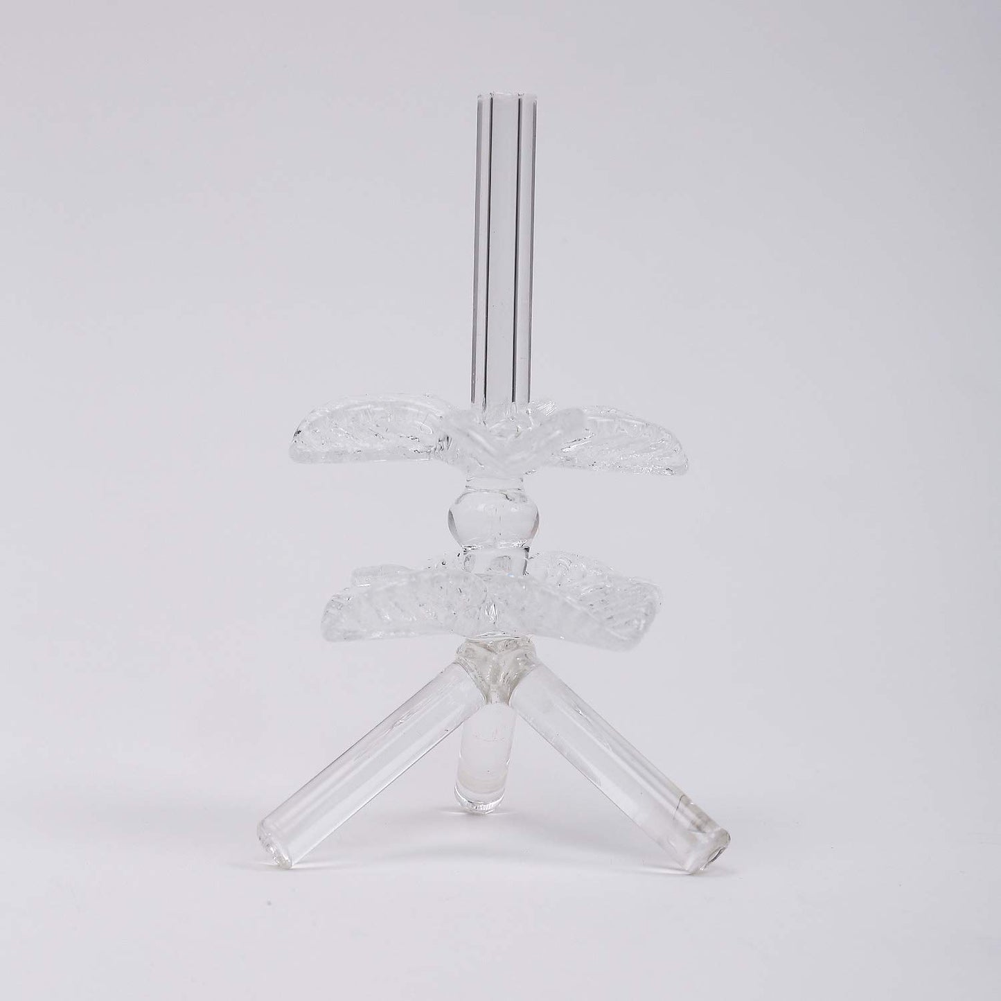 Clear glass incense holder with decorative leaf design-ArtyCraftz.com