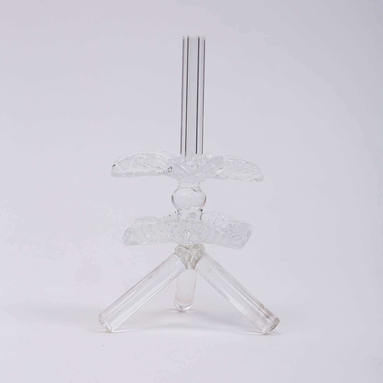 Clear glass incense holder with decorative leaf design-ArtyCraftz.com