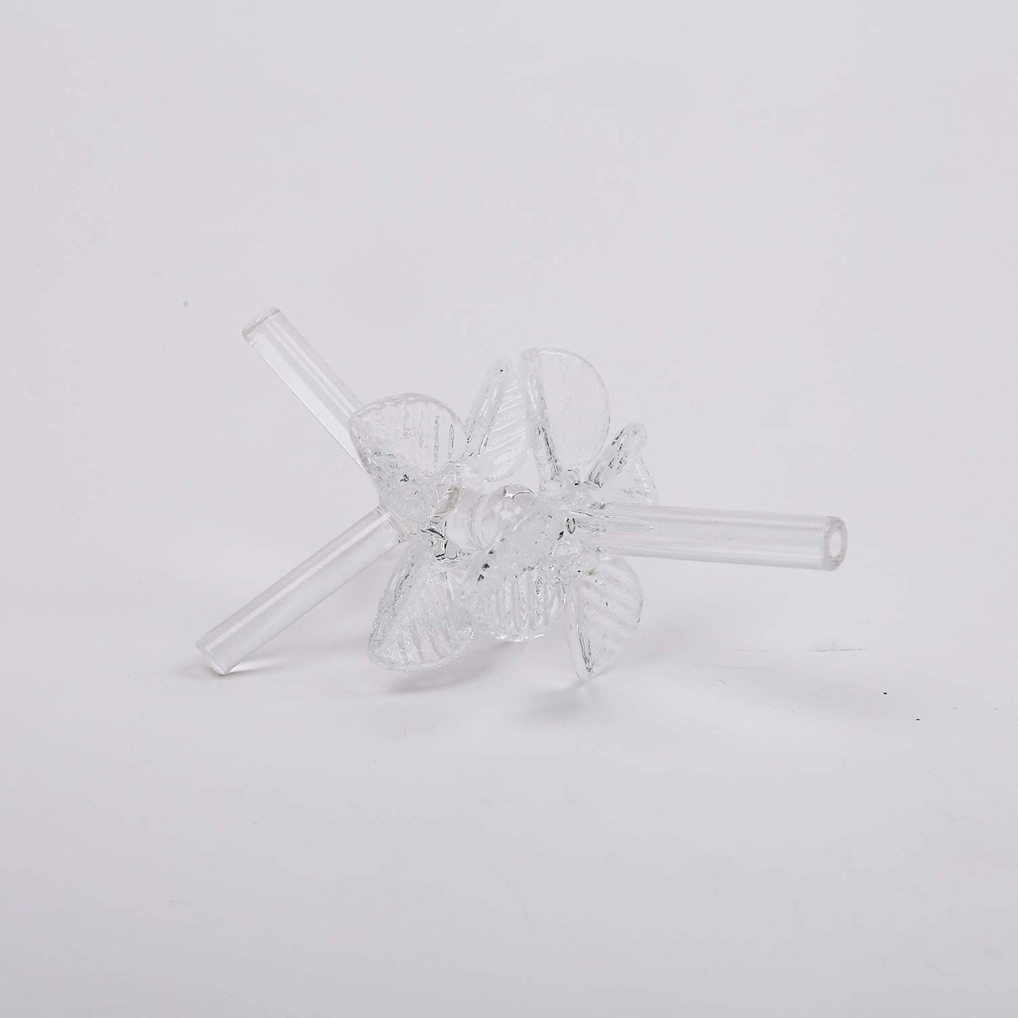 Clear glass incense holder with decorative leaf design-ArtyCraftz.com