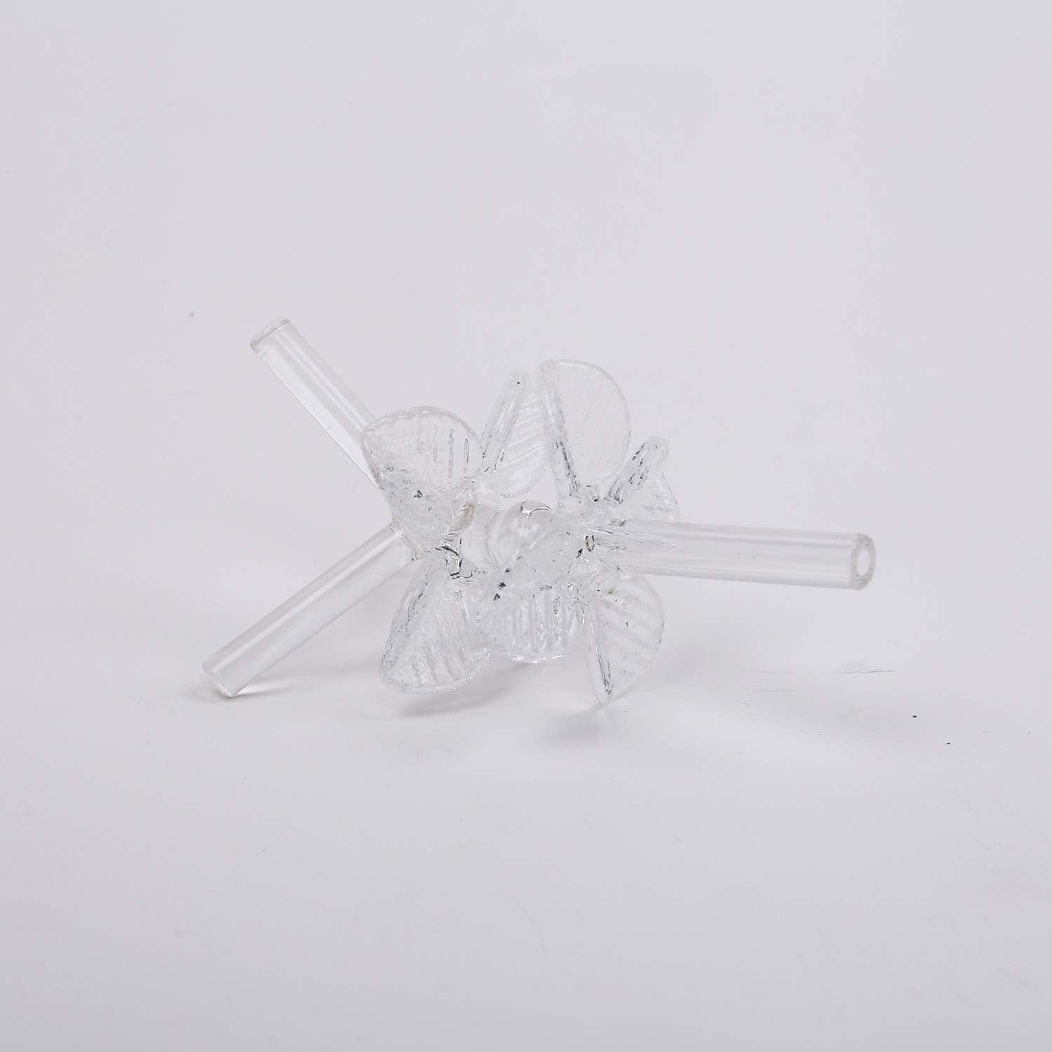 Clear glass incense holder with decorative leaf design-ArtyCraftz.com