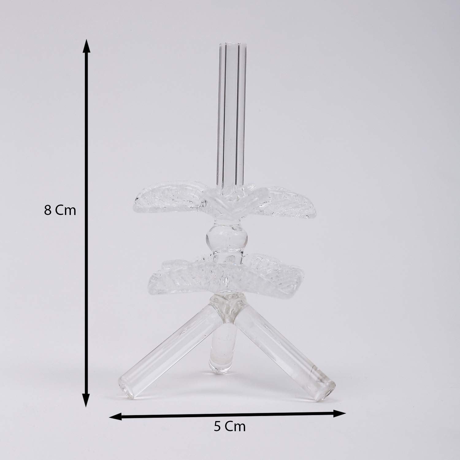 Clear glass incense holder with decorative leaf design-ArtyCraftz.com