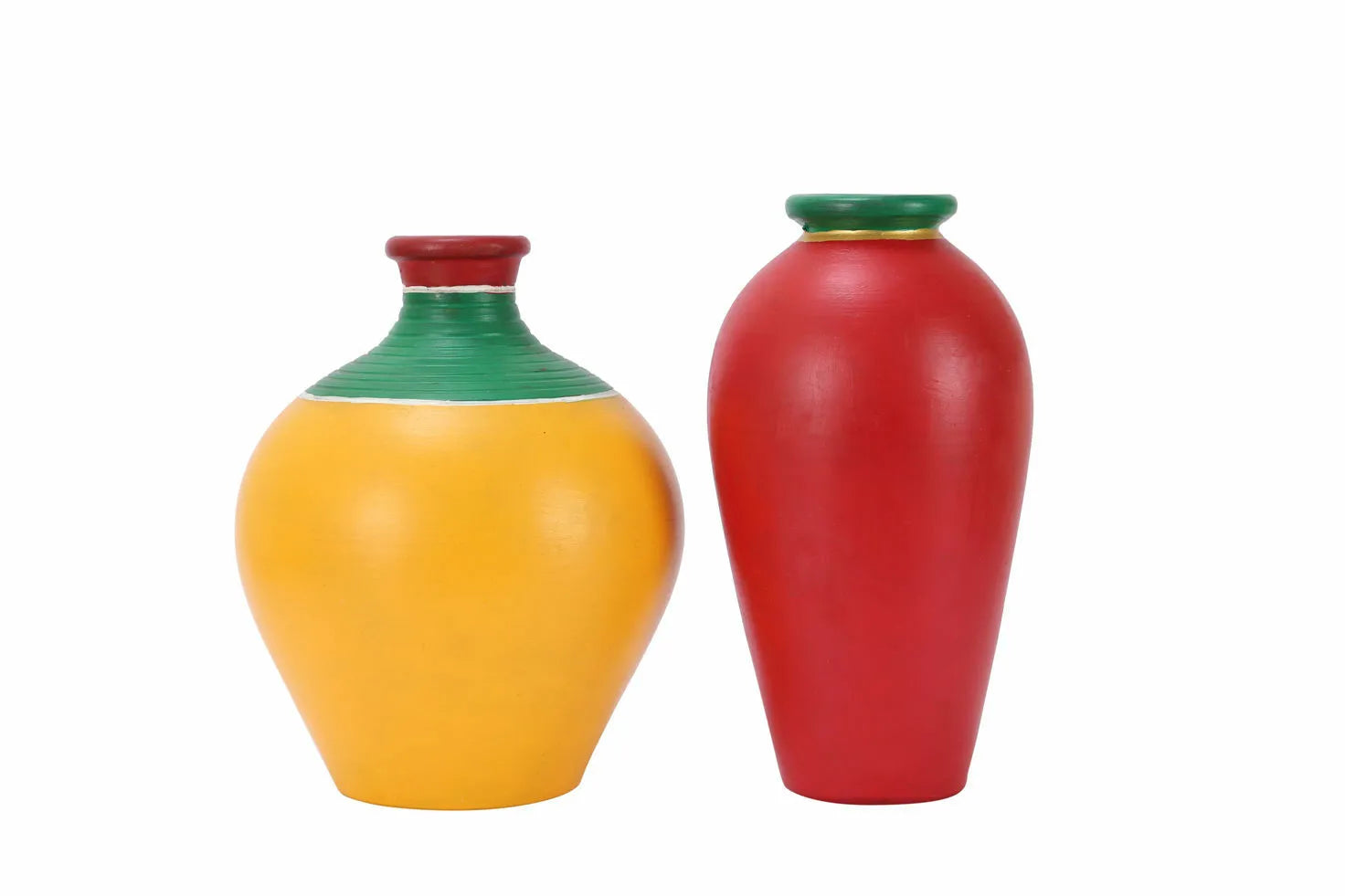 Combo Of Terracotta Handpainted Vases,Pots For Home Decor & Gift - ArtyCraftz.com