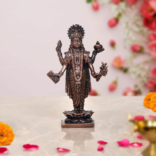 Copper Dhanvantari Statue