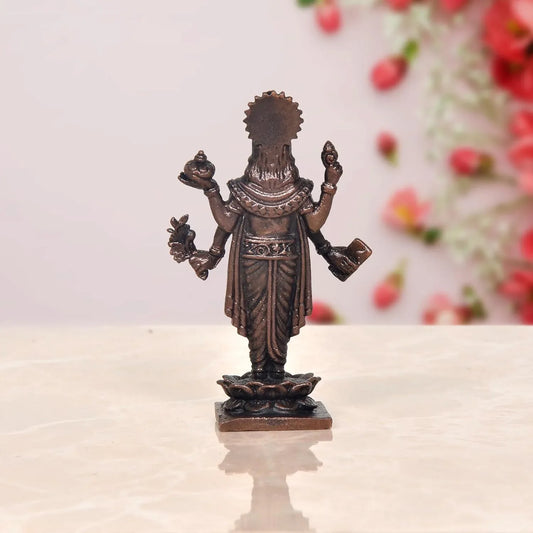 Copper Dhanvantari Statue