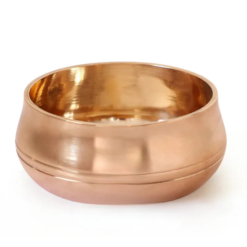 Pure copper serving bowl with polished finish
