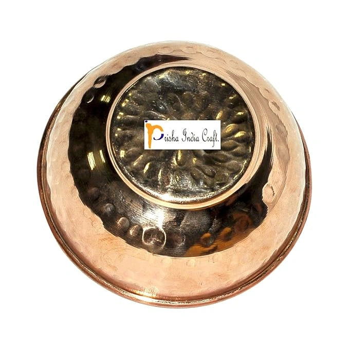 Copper Serving Bowl with Spoon, Hammered Design 320 ML Set of 1/2/3/5/6_-_ArtyCraftz.com