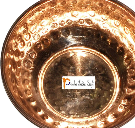 Copper Serving Bowl with Spoon, Hammered Design-ArtyCraftz.com