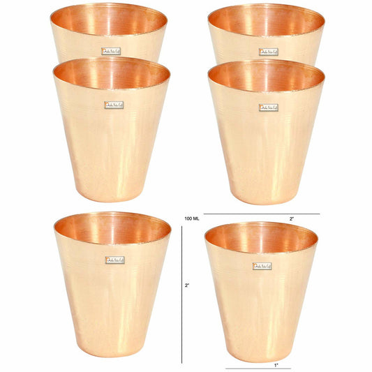 Copper Shot Glass for Ice-Cold Vodka Glass, Capacity 100 ML Each, 6 Pieces (Gold) - ArtyCraftz.com