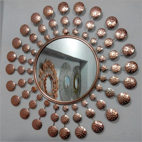 Copper Sunburst Decorative Wall Mirror-ArtyCraftz.com