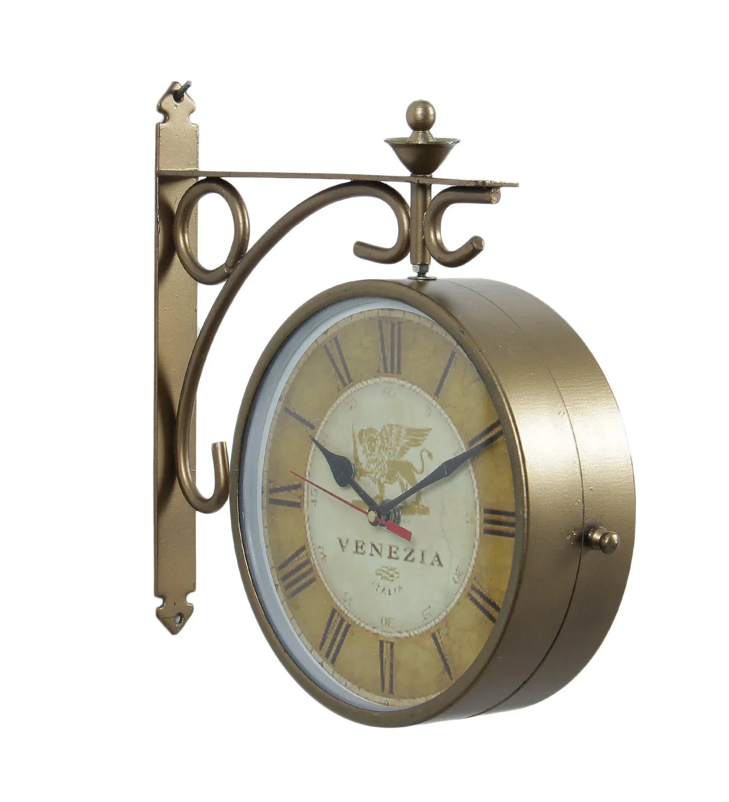 Cosmic Gold Metal Analog Railway Clock