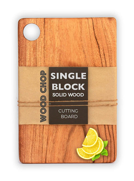 Single Solid Block Acacia Wood Wooden Chopping / Cutting Board with Anti Skid Mat (15 x 8 x 0.5 Inches) - ArtyCraftz.com