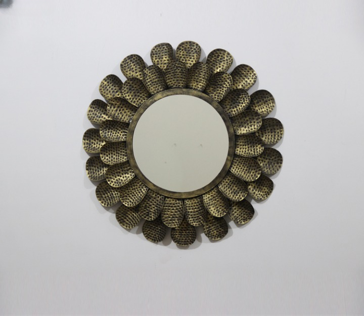 Decorative Round Gold Sun Wall Mirror