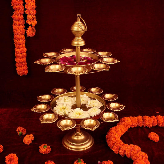 Decorative Urli Bowl with Diya Stand