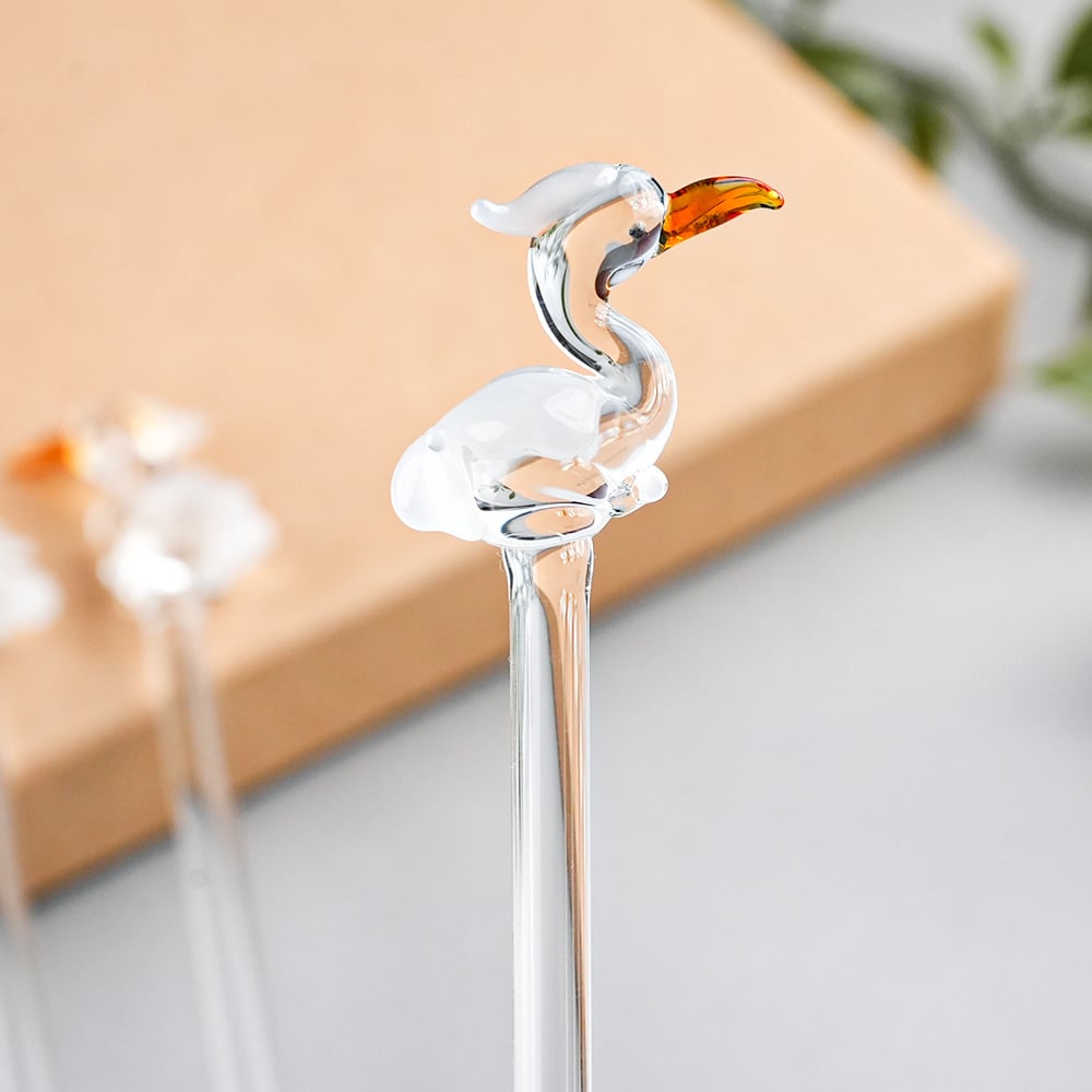 Decorative Glass Pelican Swizzle Sticks Set of 6-ArtyCraftz.com