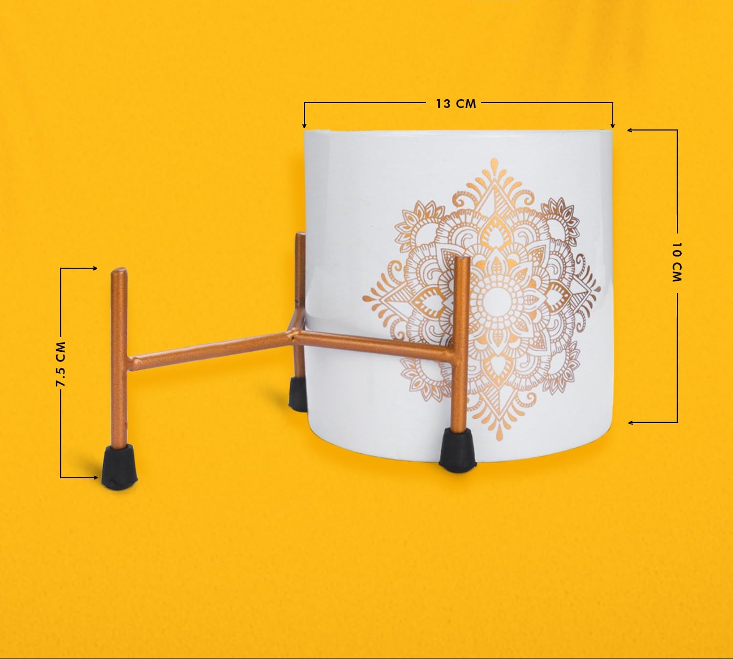 Decorative Iron Tabletop Planter Pot with Stand-ArtyCraftz.com