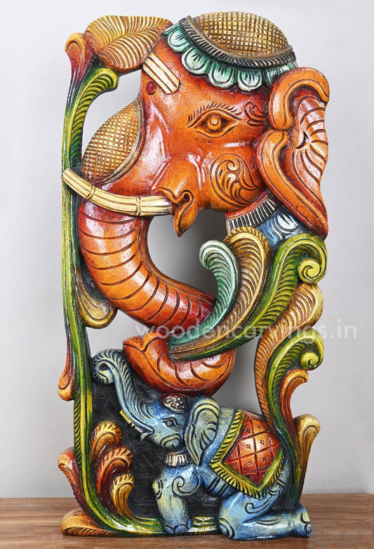 Decorative Stunning Mother With Baby Elephant Multicoloured Wall Panel 24 inches - ArtyCraftz.com