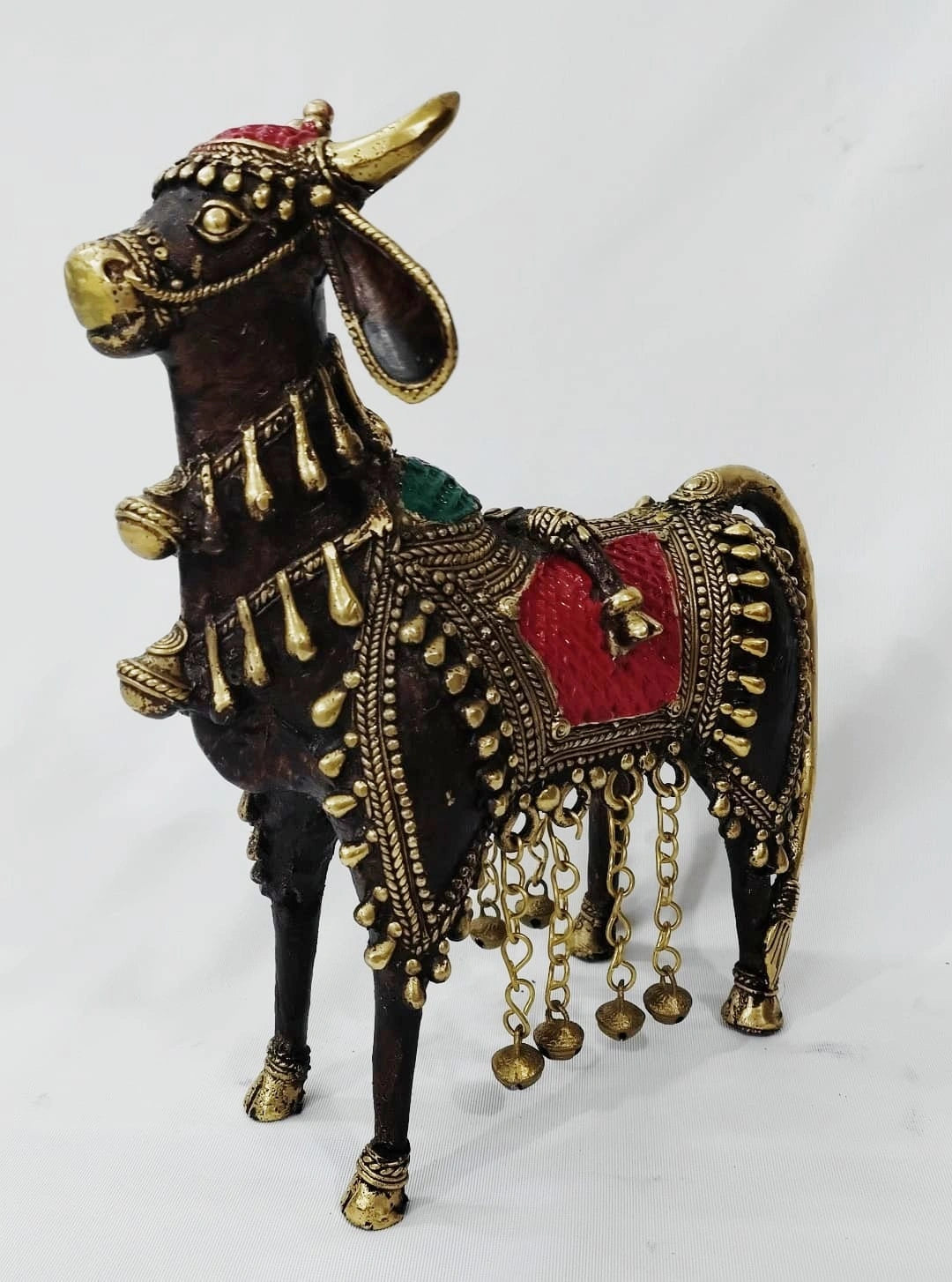 Dhokra Art Five Legged Nandi Statue-ArtyCraftz.com