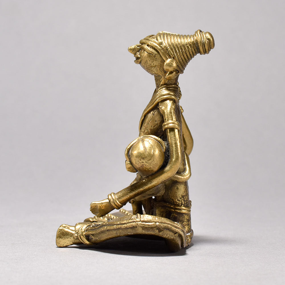 Dhokra Art Tribal Mother with Baby Showpiece-ArtyCraftz.com