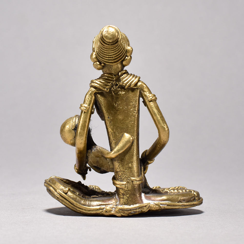 Dhokra Art Tribal Mother with Baby Showpiece-ArtyCraftz.com