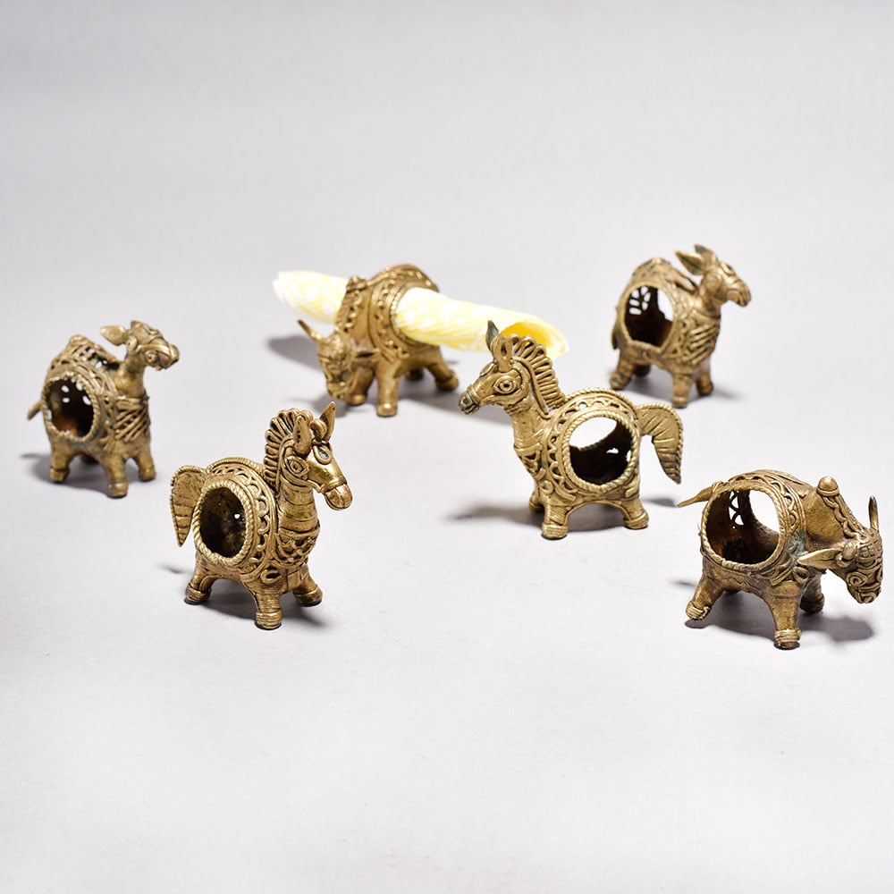 Dhokra Brass Horse Napkin Holder-ArtyCraftz.com