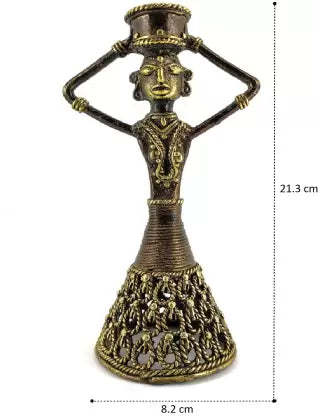 Dhokra Craft Tribal Lady Candle Holder-ArtyCraftz.com