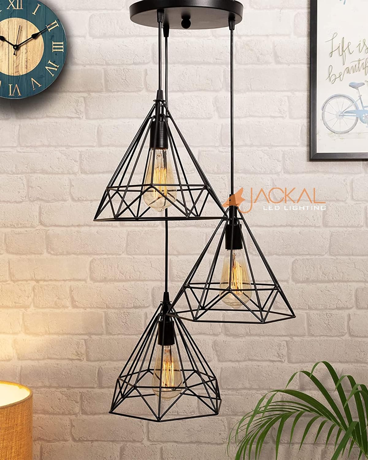 Metal Diamond Pendant Light