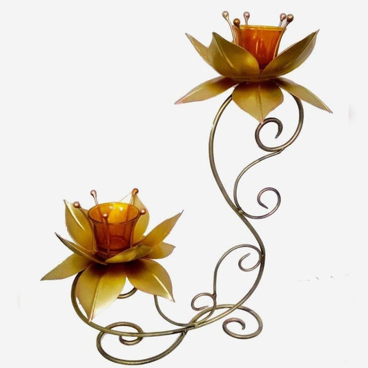 Double Stand Lotus Candle Holder