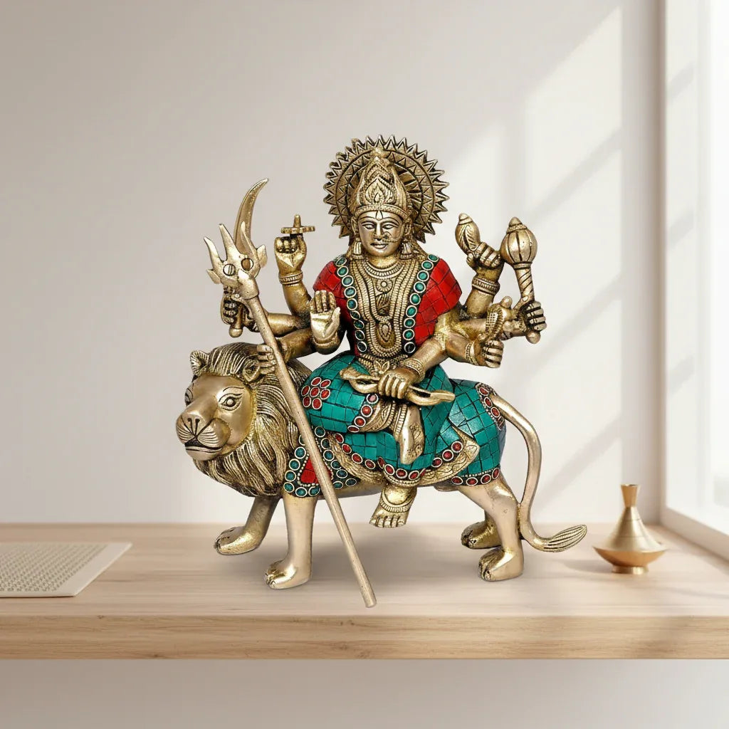 Durga Maa Goddess Brass Statue-ArtyCraftz.com