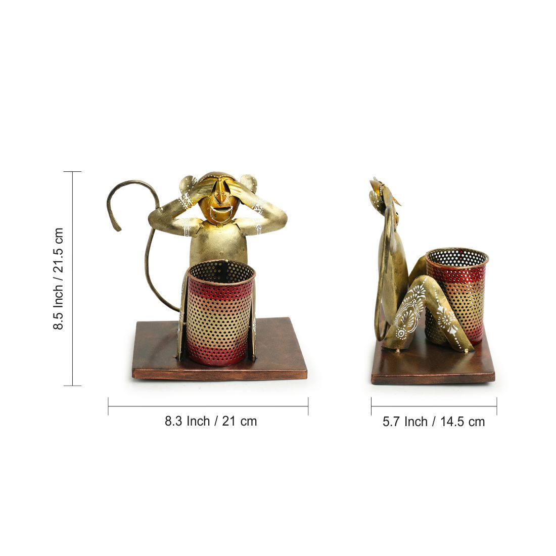 Monkey Mischiefs' Hand-Painted Pen Stand