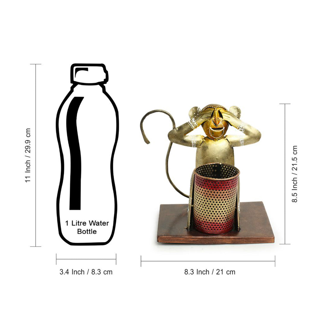 Monkey Mischiefs' Hand-Painted Pen Stand