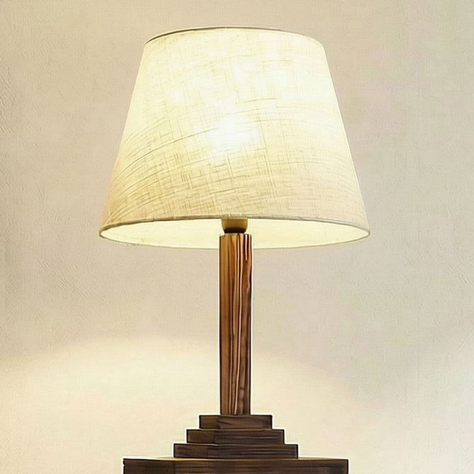 Rustic Pine Wood Floor Lamp with 3-Tier Storage Shelves-artycraftz.com