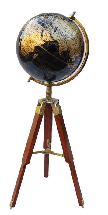 Educational Metal Wood Tripod Globe - ArtyCraftz.com