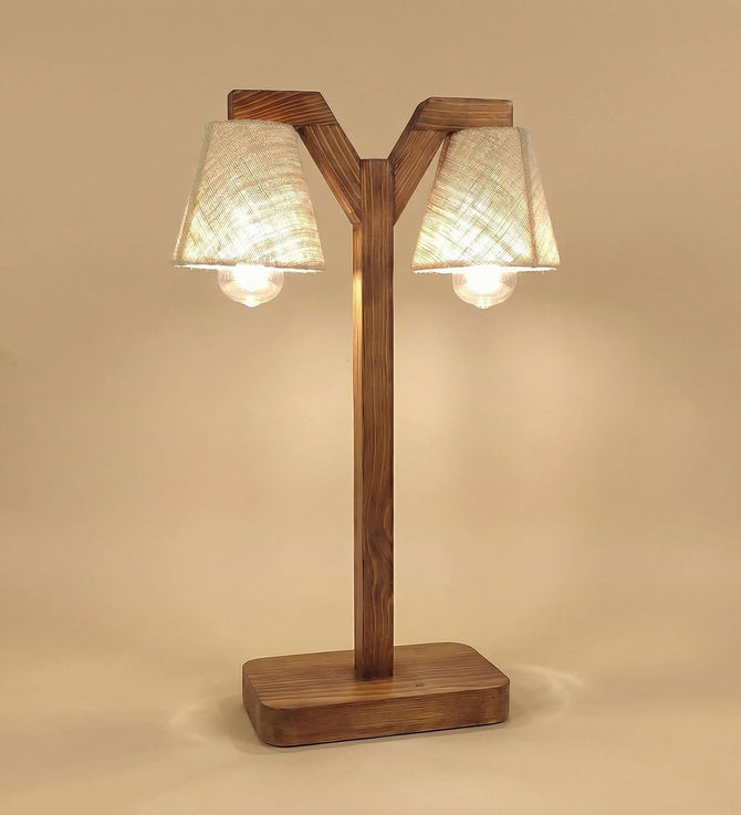 Elania Wooden Table Lamp with Jute Lampshade
-artycraftz.com