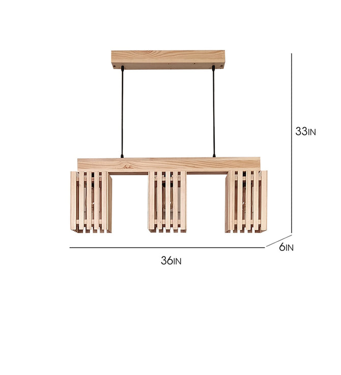 36 inch pine wood hanging ceiling light with slatted design-artycraftz.com
