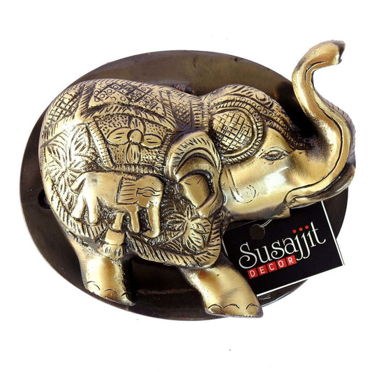 Elephant Figure Door Knocker Made of Brass - ArtyCraftz.com