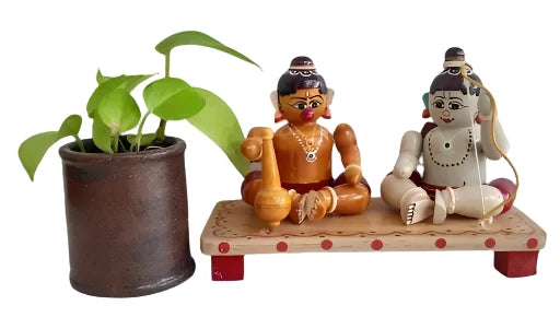 Etikoppaka Bala Rama and Hanuman Idol-ArtyCraftz