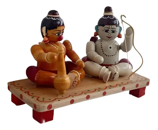 Etikoppaka Bala Rama and Hanuman Idol-ArtyCraftz