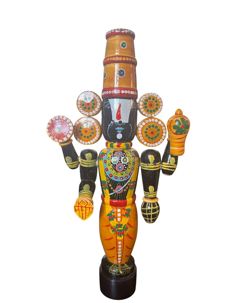 Etikoppaka Balaji Wooden Figurine 15 Inch Handcrafted Traditional Decor-artycraftz.com