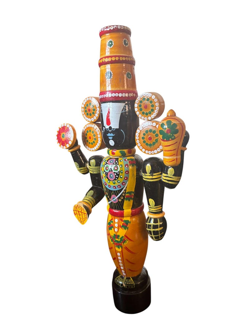 Etikoppaka Balaji Wooden Figurine 15 Inch Handcrafted Traditional Decor-artycraftz.com