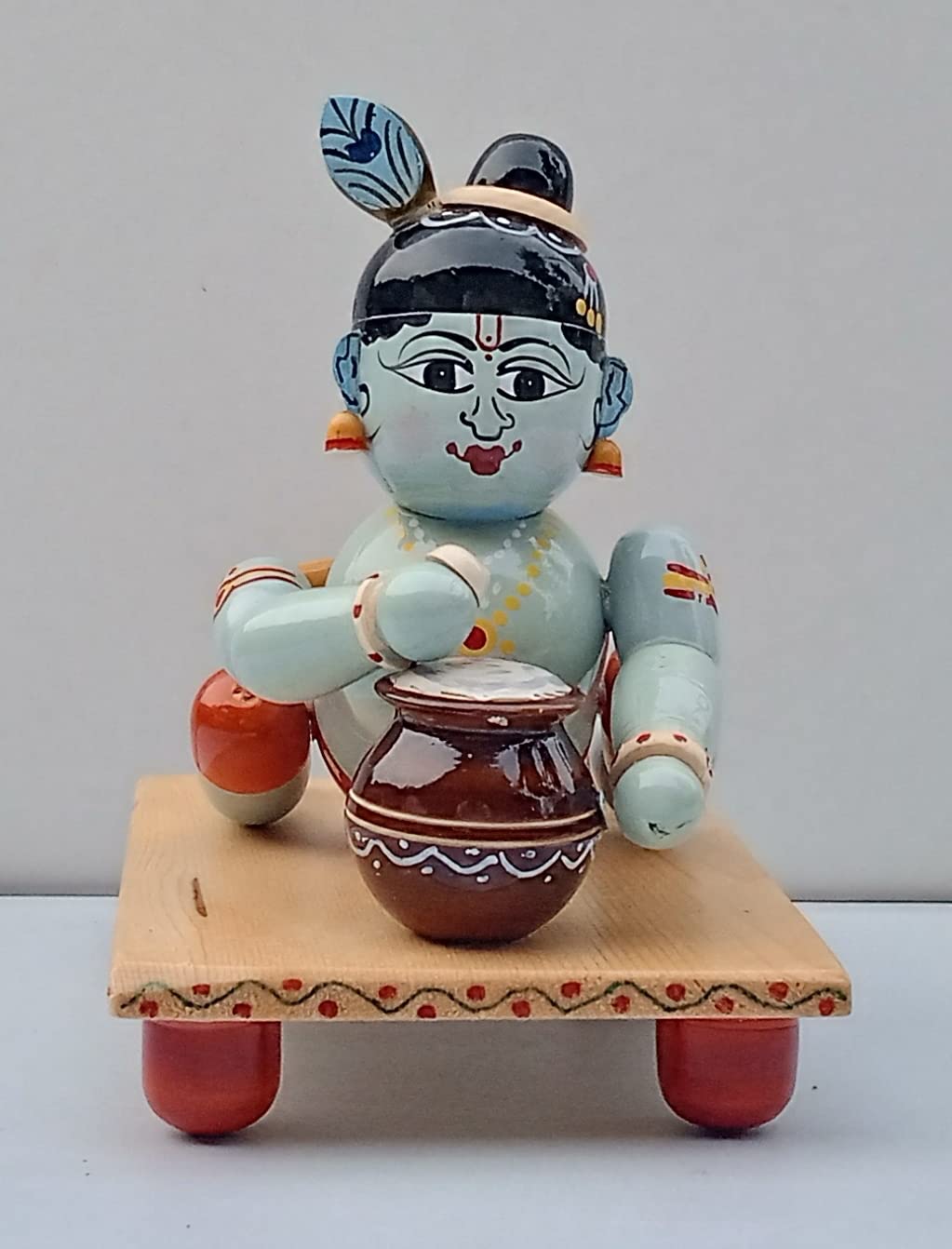 Etikoppaka Sri krishna Wooden Lacquer Idol