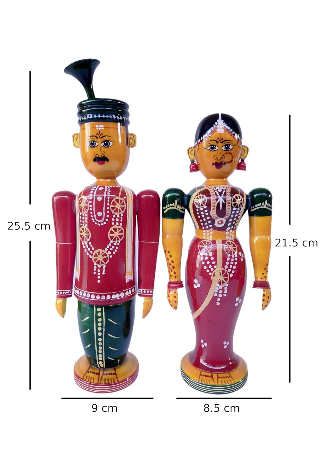 Etikoppaka Wooden Bride and Groom Set-artycraftz.com