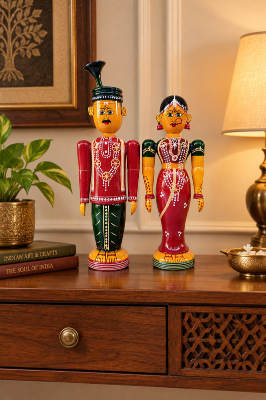 Etikoppaka Wooden Bride and Groom Set-artycraftz.com