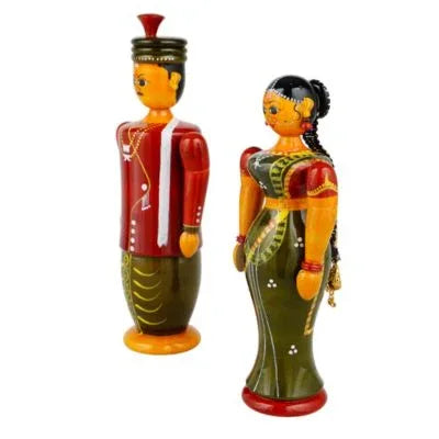 Etikoppaka Wooden Bride and Groom Showpiece