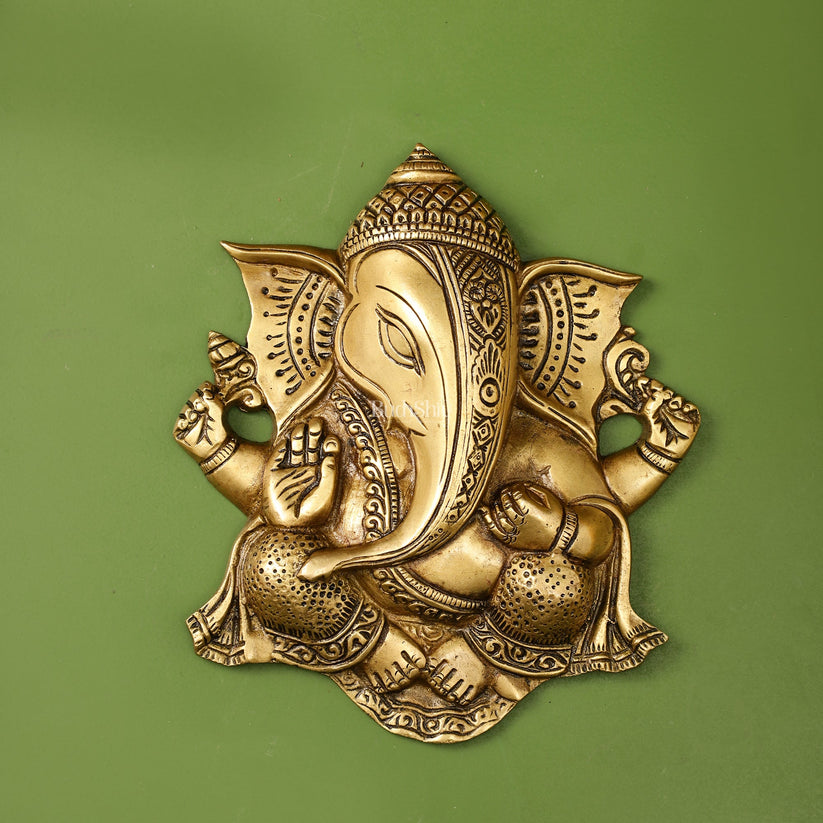 Exquisite Brass Ganesha Wall Hanging-ArtyCraftz.com