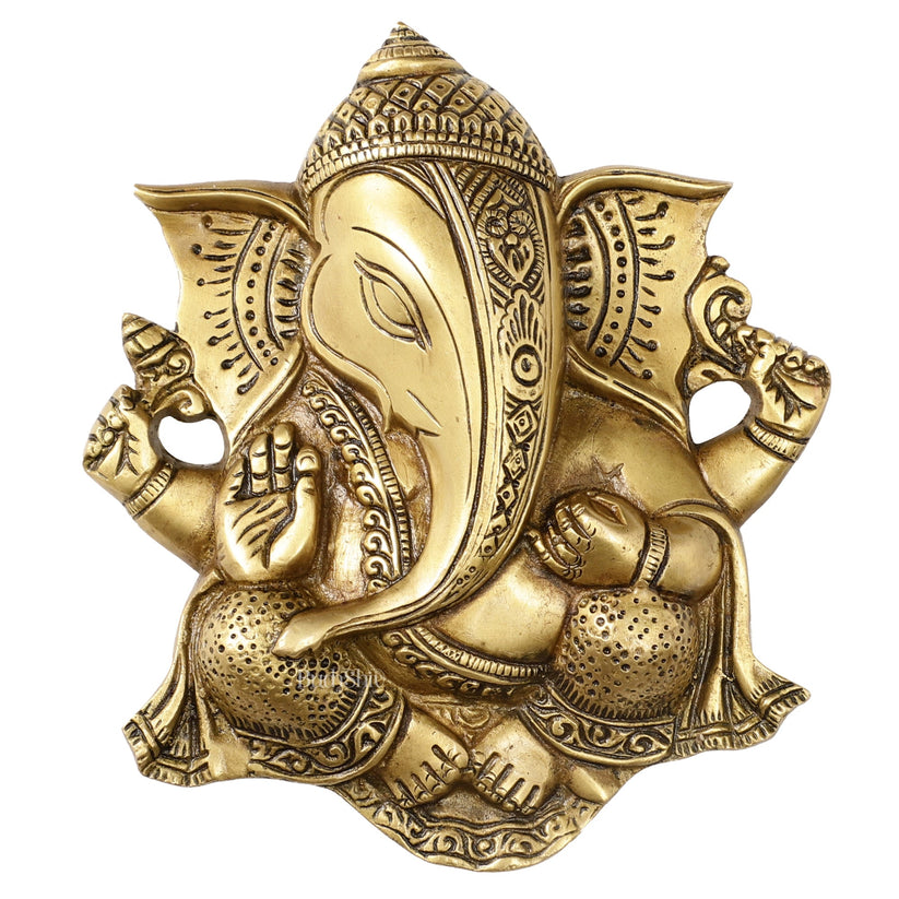 Exquisite Brass Ganesha Wall Hanging-ArtyCraftz.com