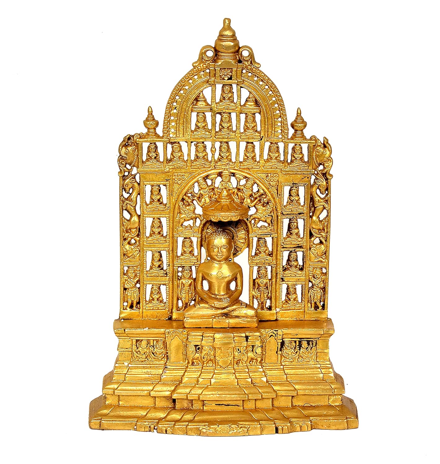 Exquisite Brass Mahaveer Swami with 23 Tirthankars Statue-ArtyCraftz.com