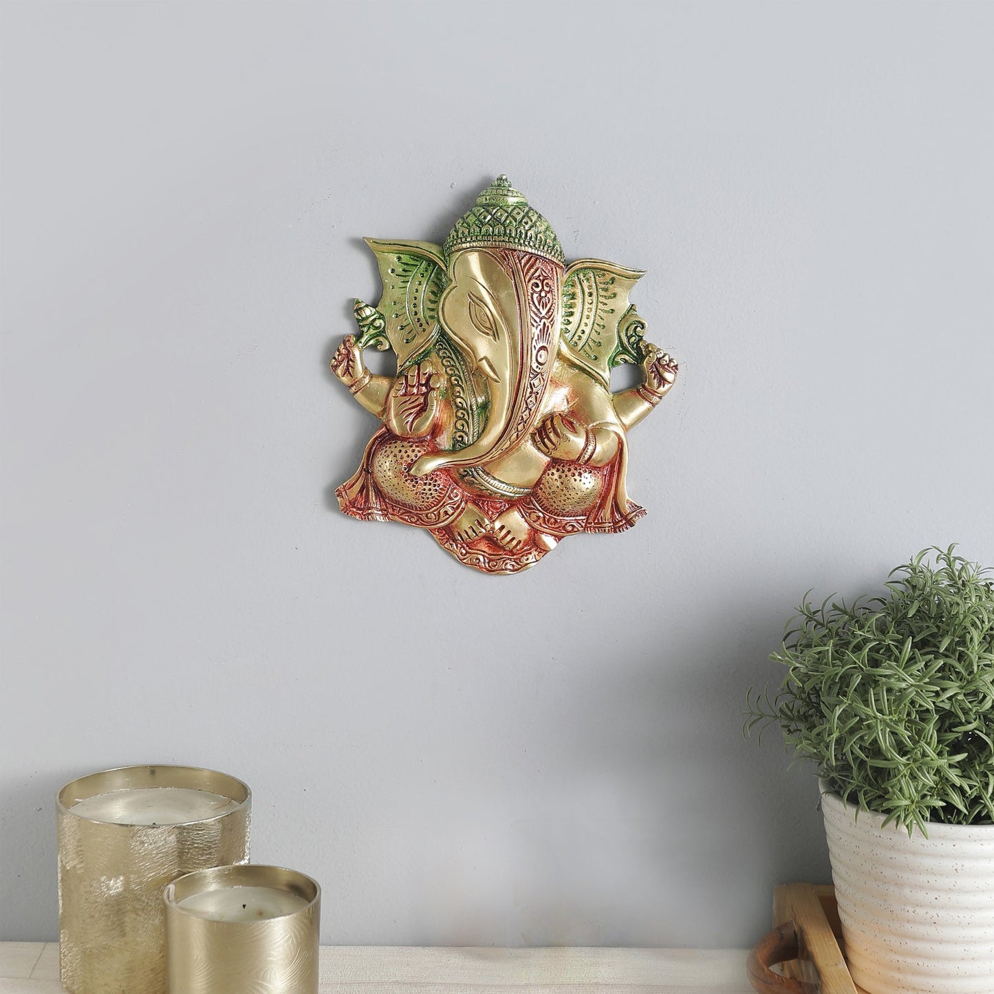 Exquisite Brass Ganesha Wall Hanging-ArtyCraftz.com