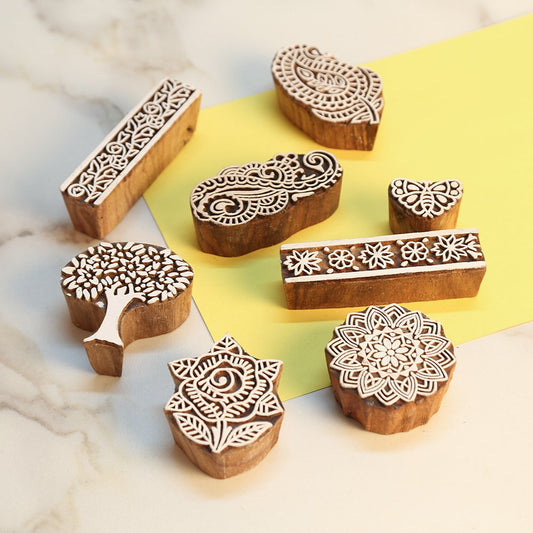 Exquisite Mughal Floral Design Wooden Printing Stamp Block -ArtyCraftz.com